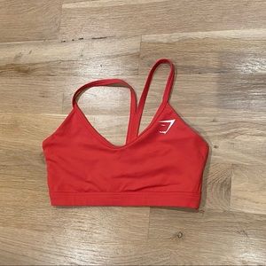 Gymshark V Neck Training Sports Bra - Red